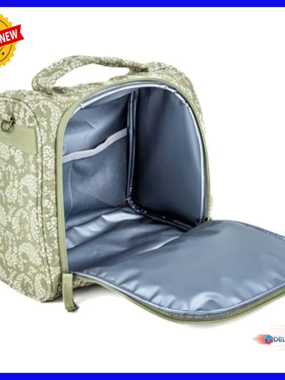 Insulated Bottle Bag Holds 3 Bottles, Lunch Tote with Shoulder Strap